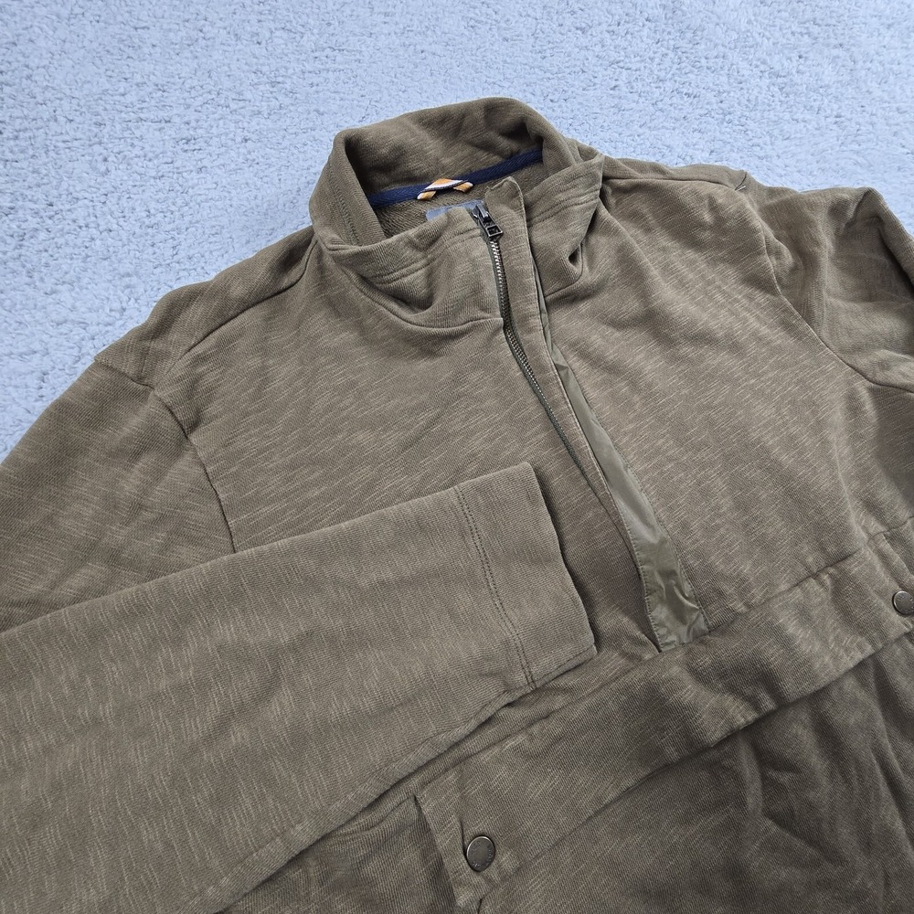 LL Bean Signature Pullover 1/2 Zip Mens Large Slim‎ Fit Front Zip Pocket